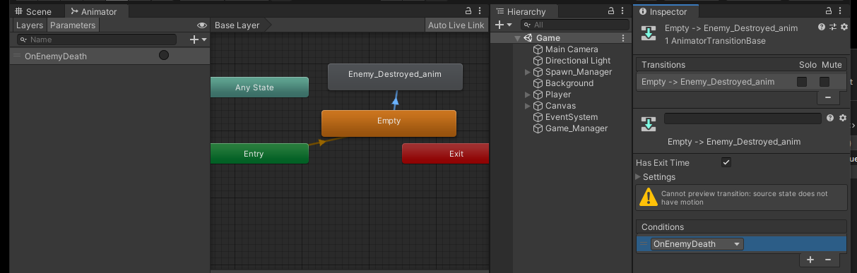 Added OnEnemyDeath trigger to Settings — Conditions